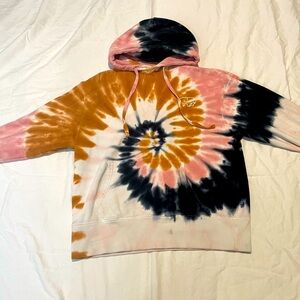 Oversized Ivory Ella Tie Dyed Hoodie in small